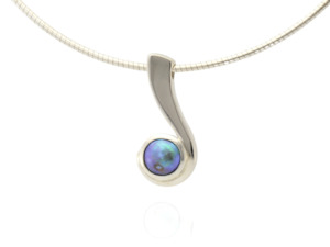 Blue Pearl Curl Pendant