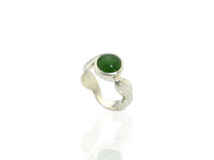 Greenstone Leaf Ring