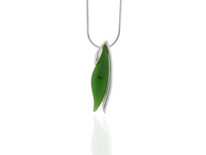 Greenstone & Silver Pod Pendant