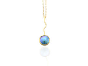 Blue Pearl Wave Pendant