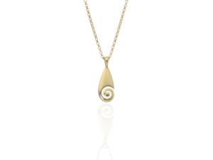 New Zealand Inspired Jewellery: Koru Drop Pendant - small