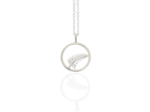 Silver Fern Circle Pendant