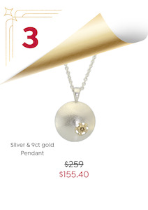 Advent Sale: Domed Circle & Flower Pendant