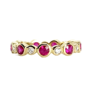 Modern Ruby and Diamond Stacker Ring