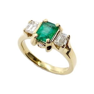 Classic Trilogy Emerald and Diamond Ring