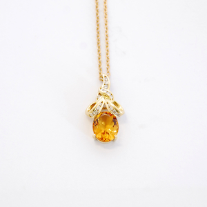 Citrine and Diamond Swirl Pendant