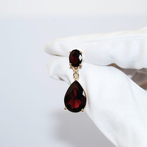 Jewellery manufacturing: Deep Red Garnet Earrings