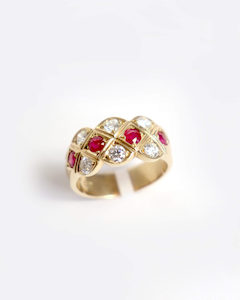 Quintessential Diamond and Ruby Pineapple Ring