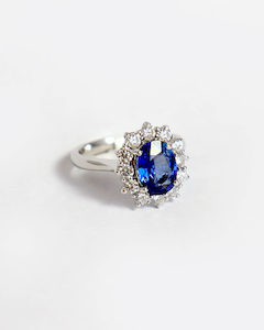 Traditional Sapphire and Diamond Cluster