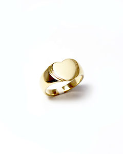 Heart Signet Ring in 9ct Yellow Gold