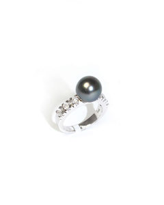 Modern Design Tahitian Black South Sea Pearl Ring