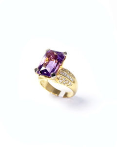 Stunning Amethyst and Diamond Dress Ring