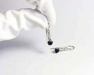 Handmade Sapphire and Diamond Earrings