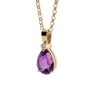 Traditional Amethyst and Diamond Pendant