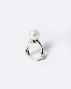 Modern Pearl and Diamond Dress Ring