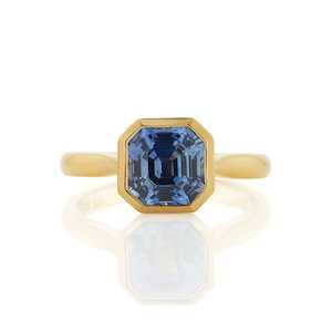 Asscher Sapphire Solitaire