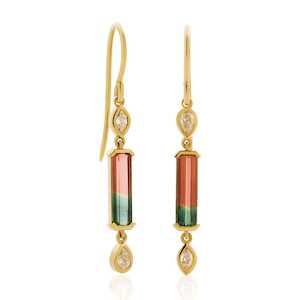 Watermelon Tourmaline Earrings