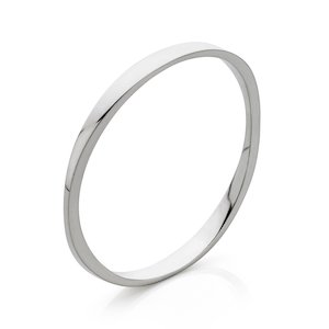 Oval Tapered Bangle in Silver