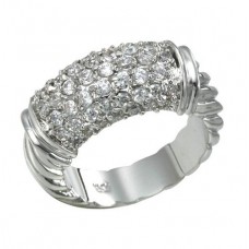 Jewellery: Rhodium Plated 52pcs Brilliant Clear CZ Ring