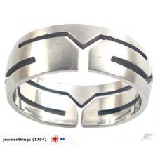 Jewellery: Unisex Razor-Cut Stainless Steel Ring