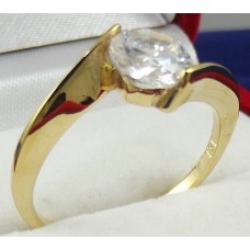 18K Gold Plated Solitaire CZ Ring