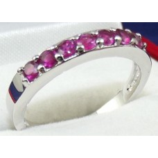 Rhodium Plated Garnet colour CZ Ring