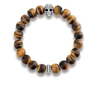 THOMAS SABO SKULL TIGERS EYE B/LET 19.5cm