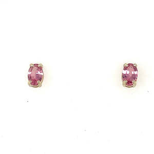 9k Yellow Gold 0.84ct Pink Spinel Stud Earrings