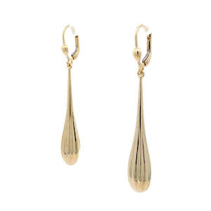 Watch: 9K Yellow Gold Elongated Drop Earrings