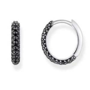 THOMAS SABO REBEL BLK PAVE CZ 13.5mm HOOP E/R