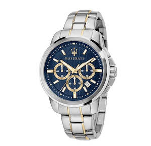 Maserati Successo Chrono Blue/steel/ygp Watch