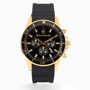 Maserati Sfida Chrono Gold/black Silicone Watch