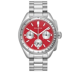 Bulova Luna Pilot Red Quartz Watch Brlt WR50