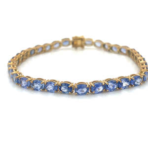 9k Yellow Gold 5.96ct Blue Sapphires Bracelet