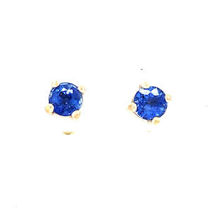 Watch: 9K Yellow Gold 2=0.86ct Sapphire Stud Earrings