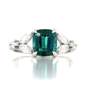 Watch: 'Kirrily'Platinum Green Tourmaline & Diamonds Ring