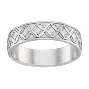 Stg Silver Frangipani Band Ring