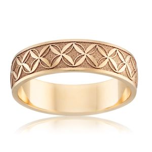 9K Yellow Gold Frangipani Band Ring