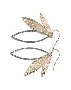 9k Trigold Gold Leaf Earrings