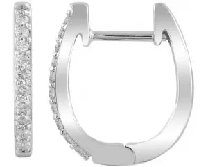 9k White Gold 0.15ct Diamond Huggie Earrings