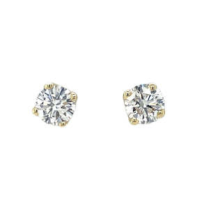 9K Yellow Gold Lab Grown Diamond Stud Earrings