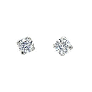 9K White Gold Lab Grown Diamond Stud Earrings