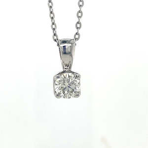 Watch: 18k White Gold 0.50ct JK Diamond Pendant