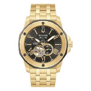 Bulova Marine Star Automatic Watch - Gold/Black