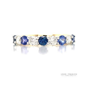 9K B/Tne Sapphires & Diamonds Ring