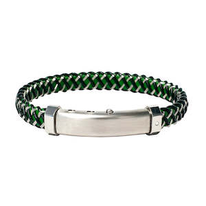 Watch: Borsari Gioielli Montecarlo Green Leather, St/Stl Wire & Diamond Bracelet