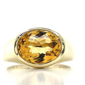 9k Yellow Gold 3.27ct Oval Citrine Ring