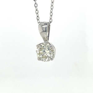 18k White Gold 1ct Diamond Pendant