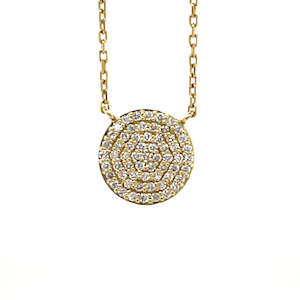 9k Yellow Gold 0.23ct Pave Diamond Pendant