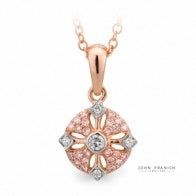 9k Rose Gold 'Pink Caviar' Diamond Cluster Pendant